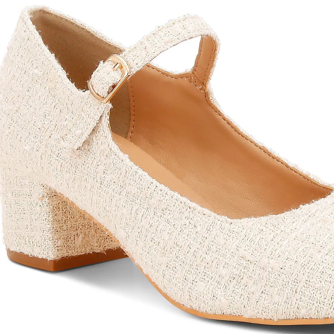 Tweed Mary Jane Sandals