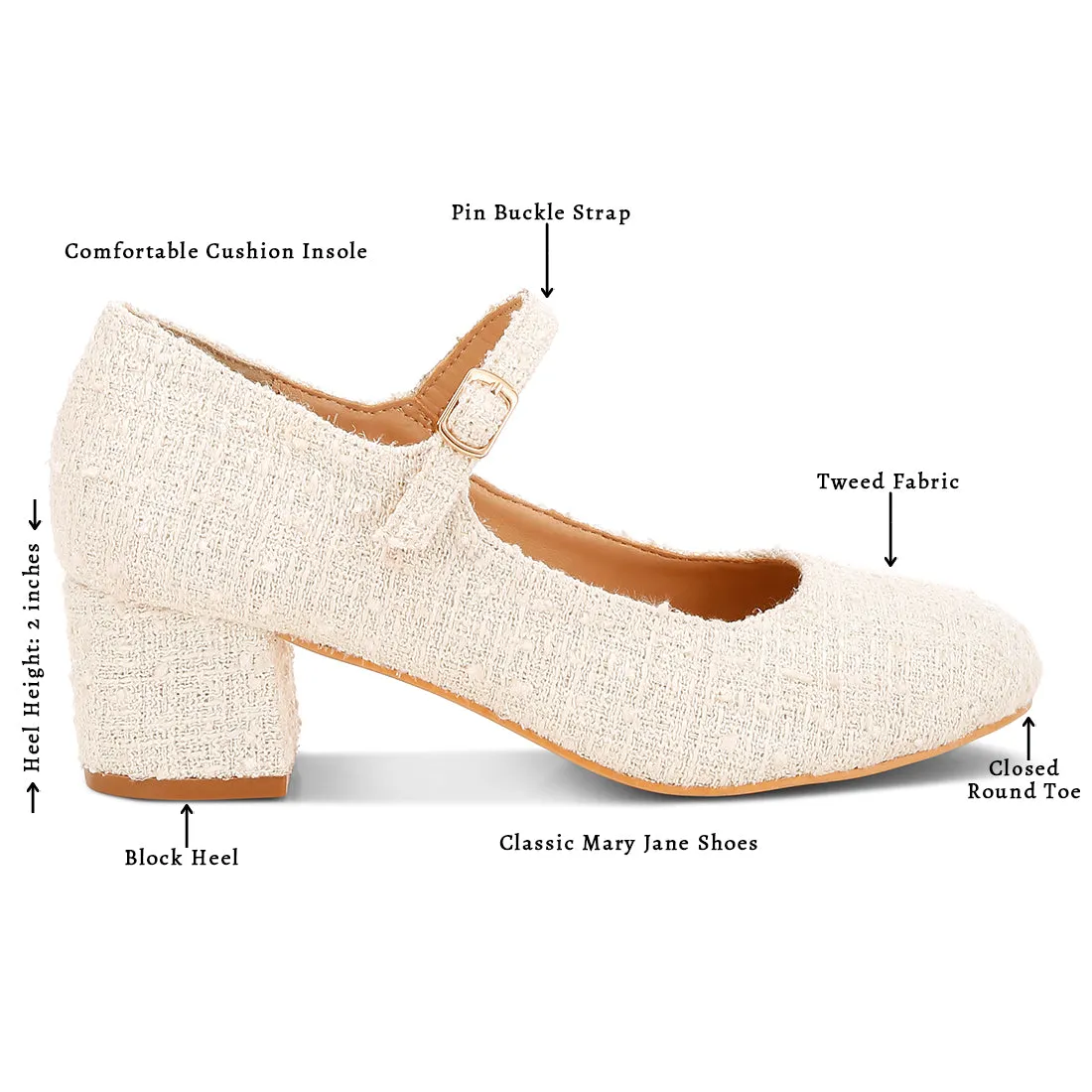 Tweed Mary Jane Sandals