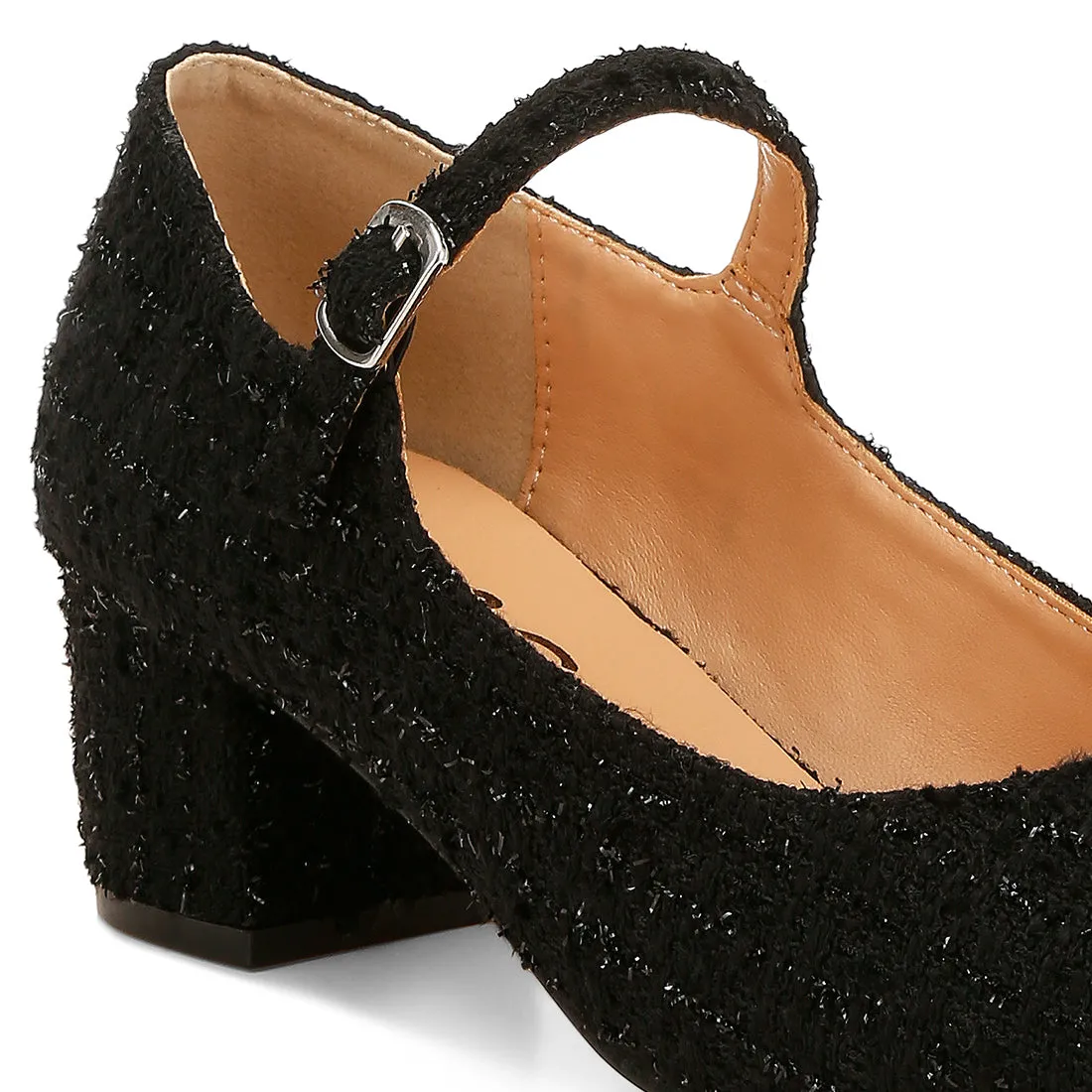 Tweed Mary Jane Sandals