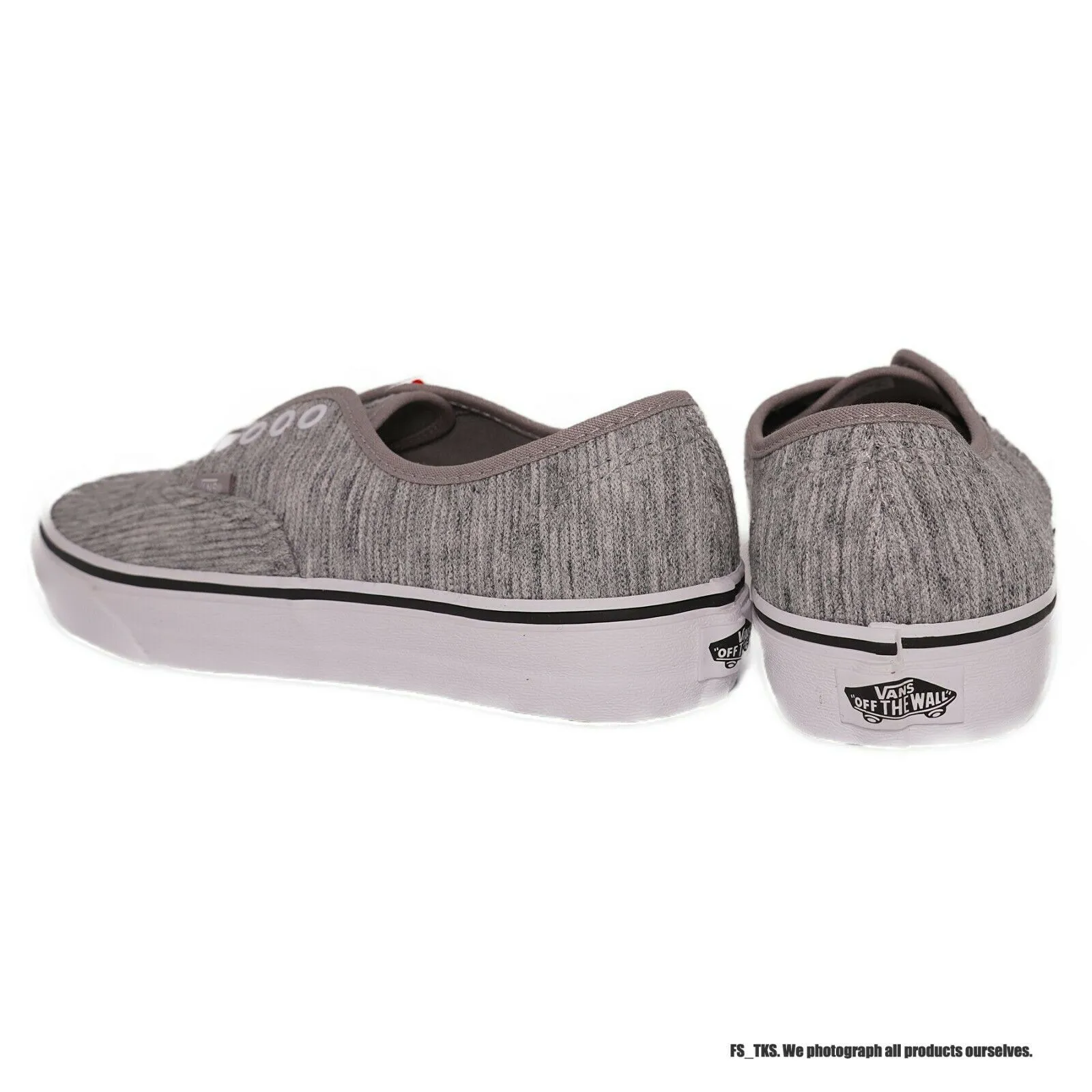 VN0A2Z5IV7B1 VANS Authentic Rib Knit (Gray / White) Men Size 7 | Women Size 8.5