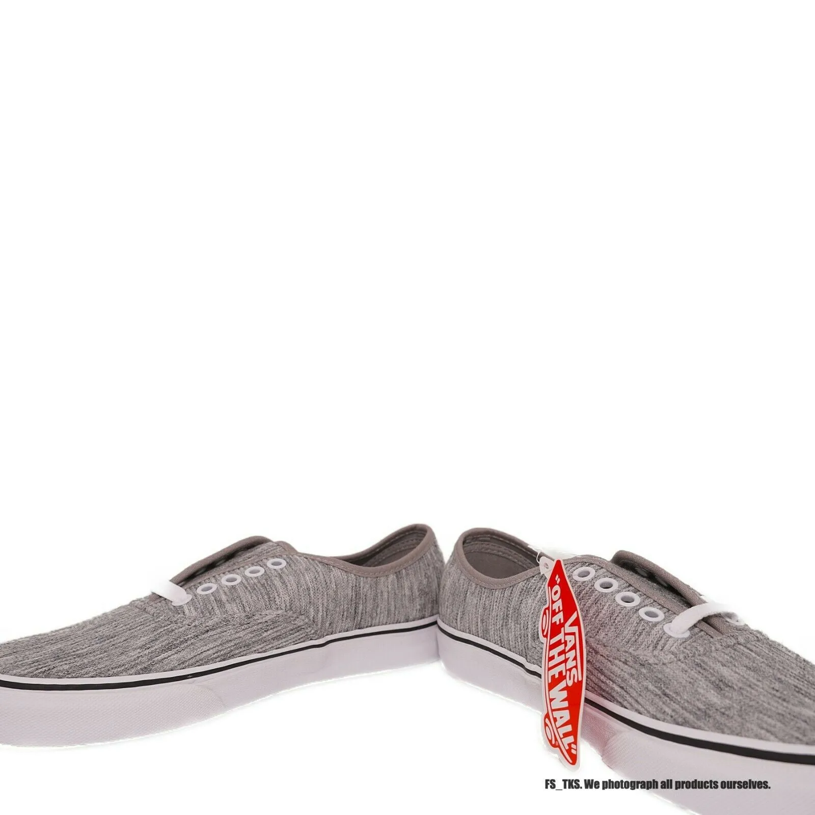 VN0A2Z5IV7B1 VANS Authentic Rib Knit (Gray / White) Men Size 7 | Women Size 8.5
