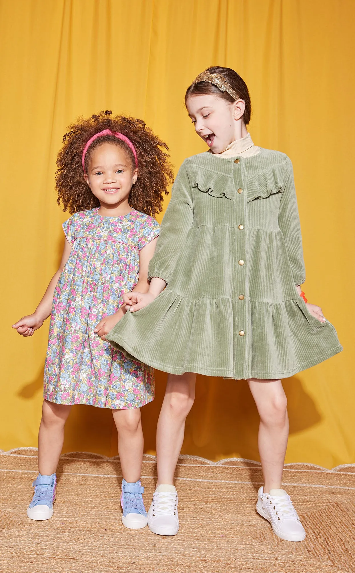 Western Dress - Sage Corduroy