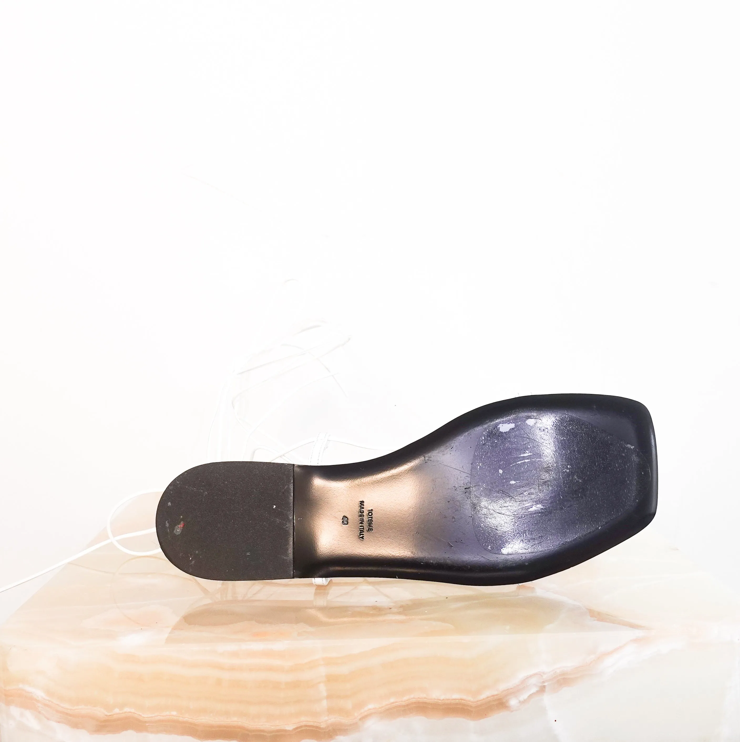 White embossed flat sandals new RRP £370