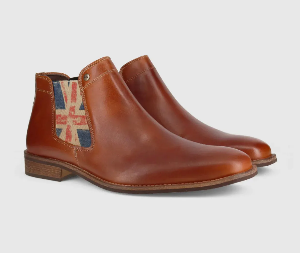 Wild Rhino Drake Cognac UK Light Tan Chelsea Ankle Boot Made In Portugal