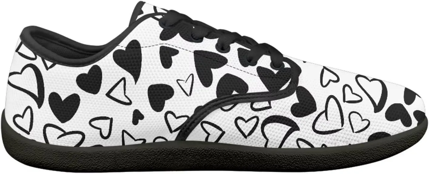 Women Minimalist Barefoot Shoes Comfortable House Shoes Light Elastic Lace-Up Fitness Shoe for Gym US 6-13.5 Black Sole