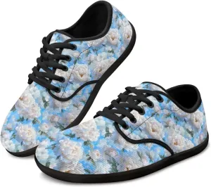 Women Minimalist Barefoot Shoes Comfortable House Shoes Light Elastic Lace-Up Fitness Shoe for Gym US 6-13.5 Black Sole