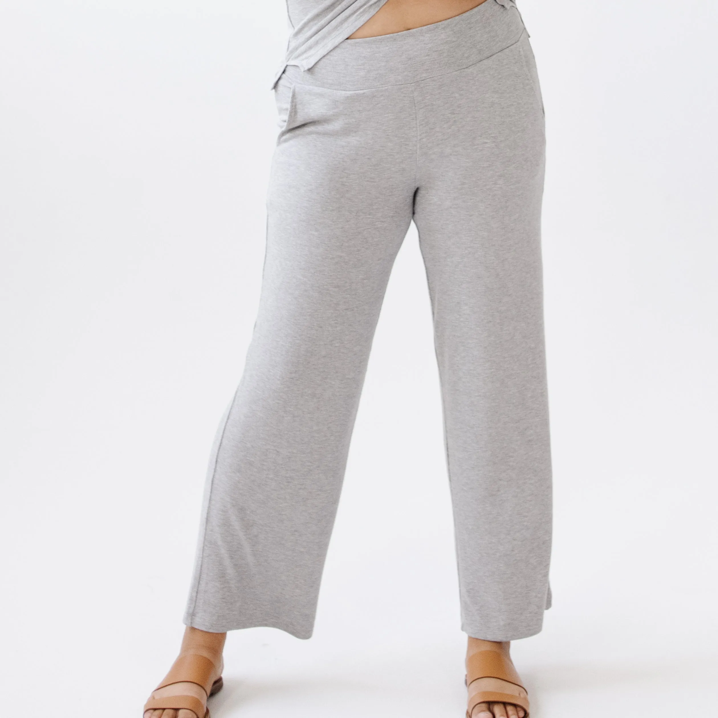 Womens Bamboo Rib-Knit Lounge Pant