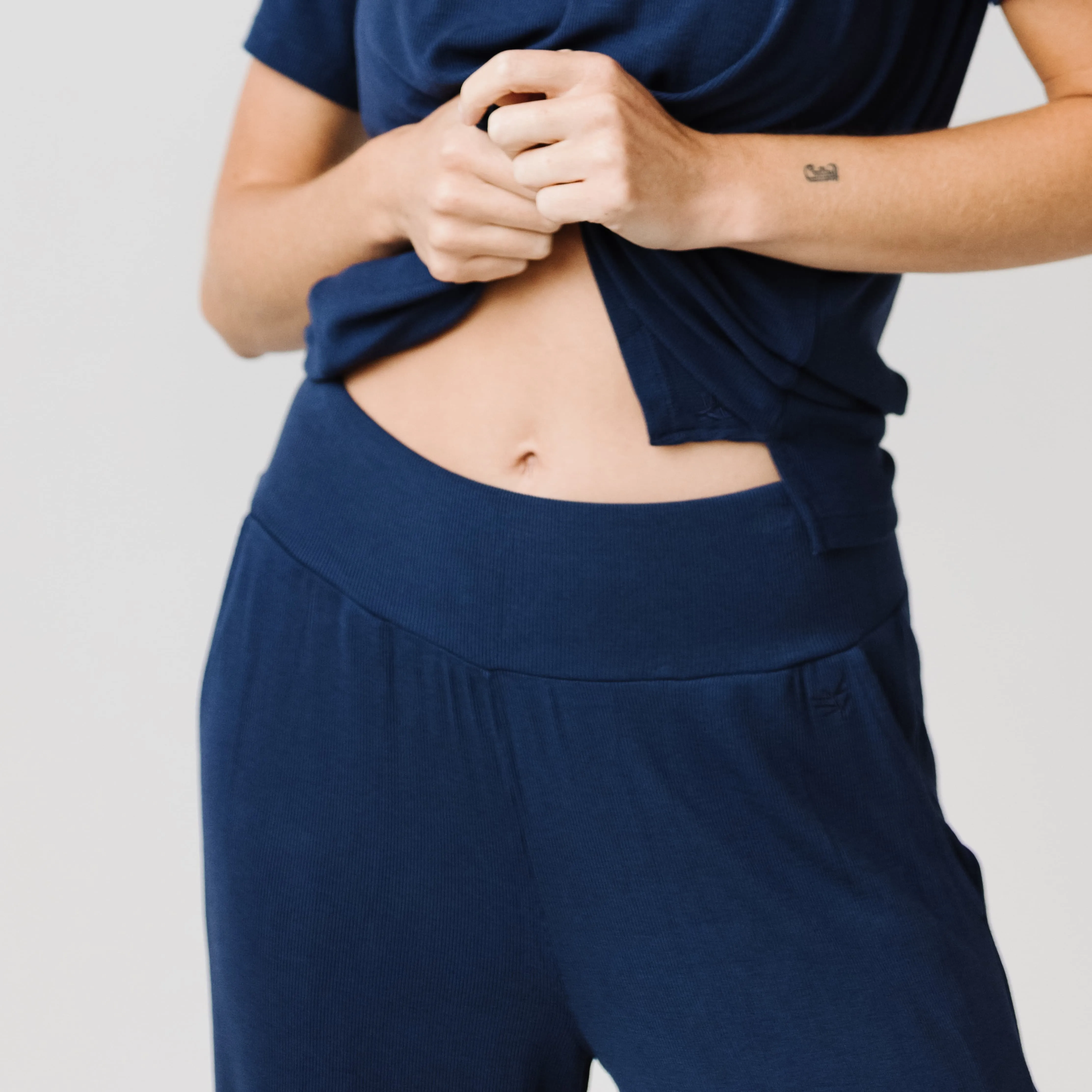 Womens Bamboo Rib-Knit Lounge Pant