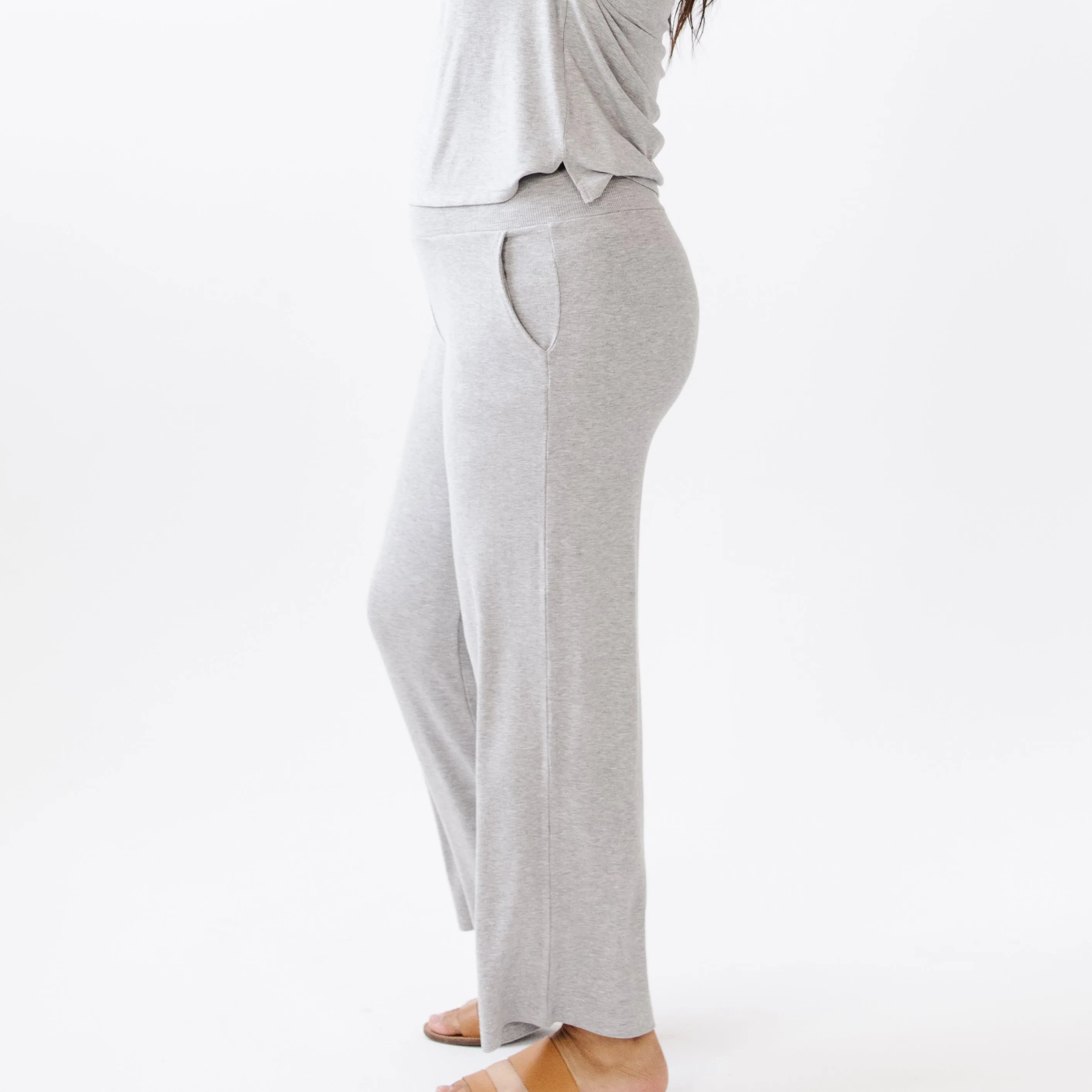 Womens Bamboo Rib-Knit Lounge Pant