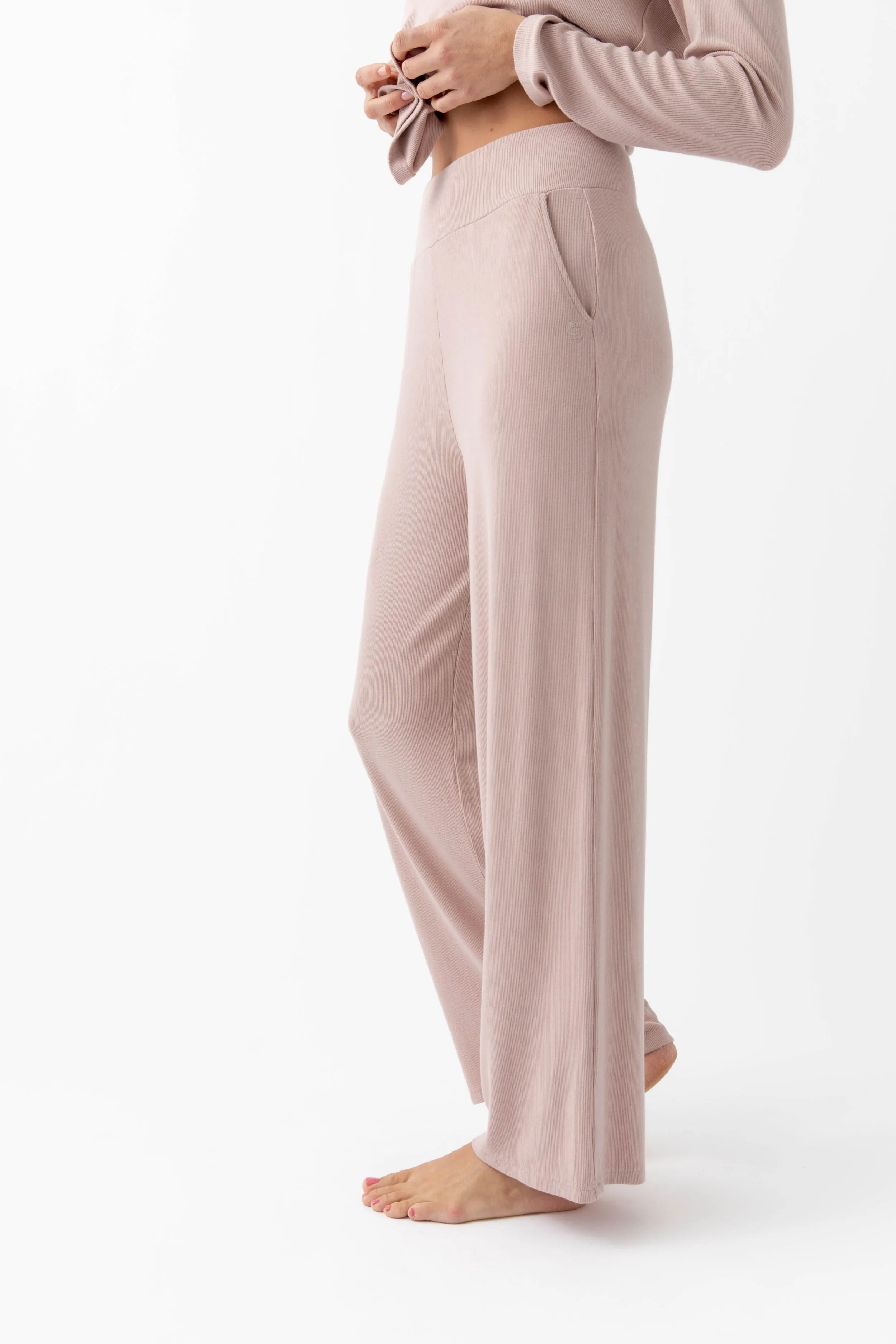 Womens Bamboo Rib-Knit Lounge Pant