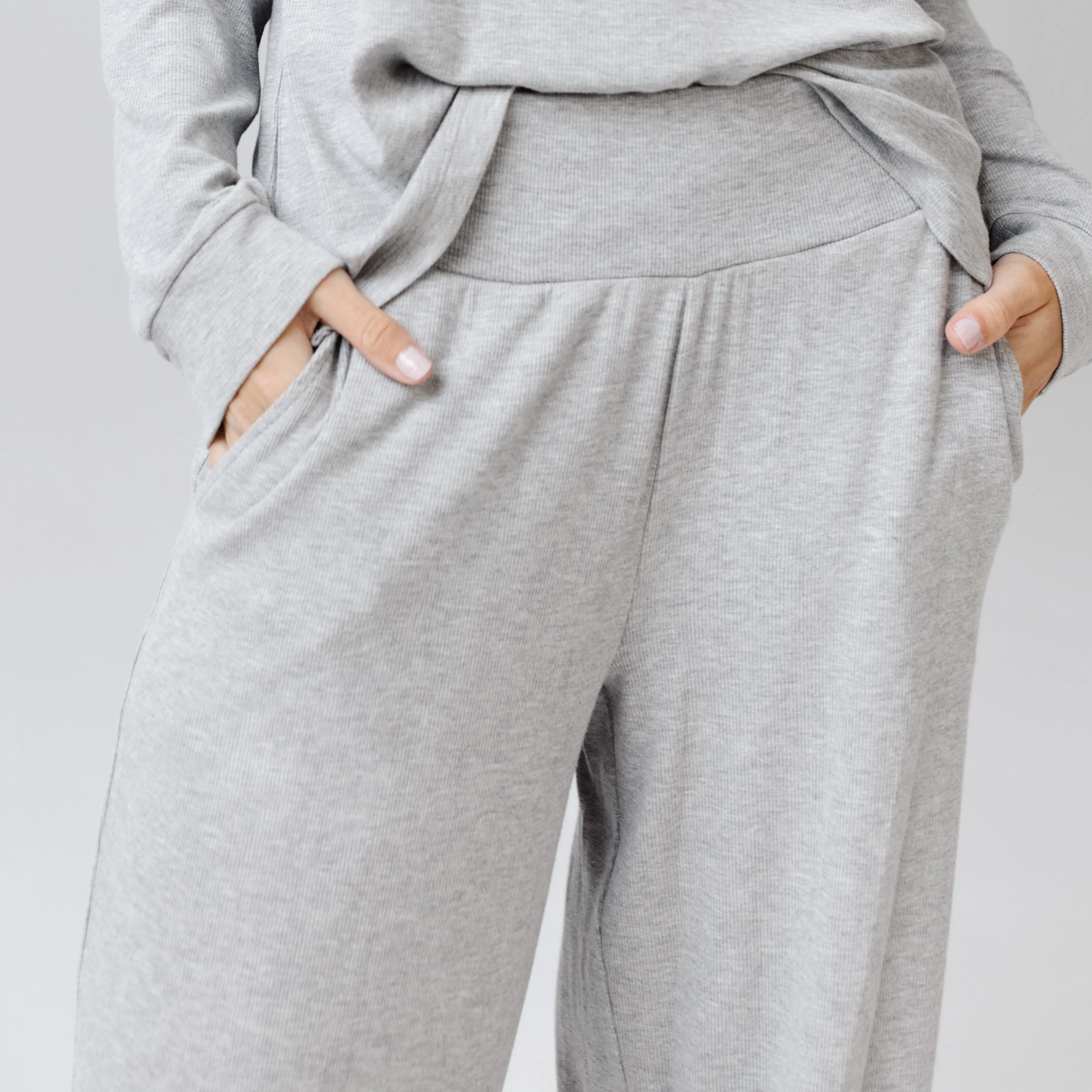 Womens Bamboo Rib-Knit Lounge Pant