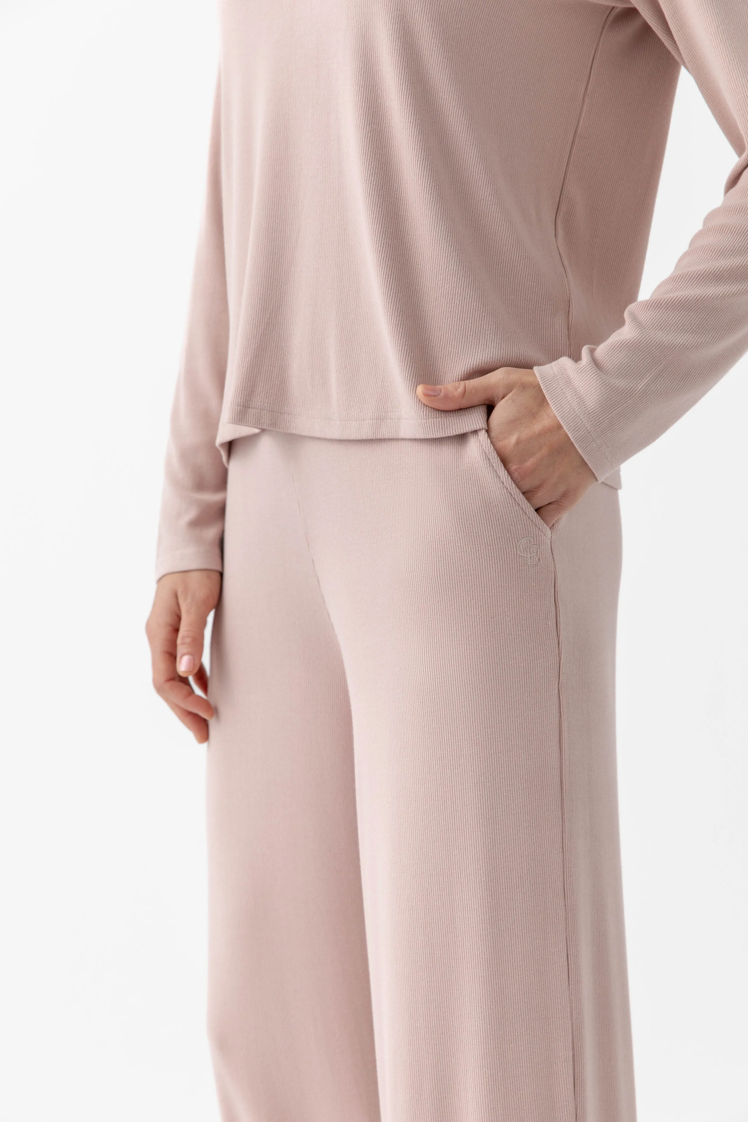 Womens Bamboo Rib-Knit Lounge Pant
