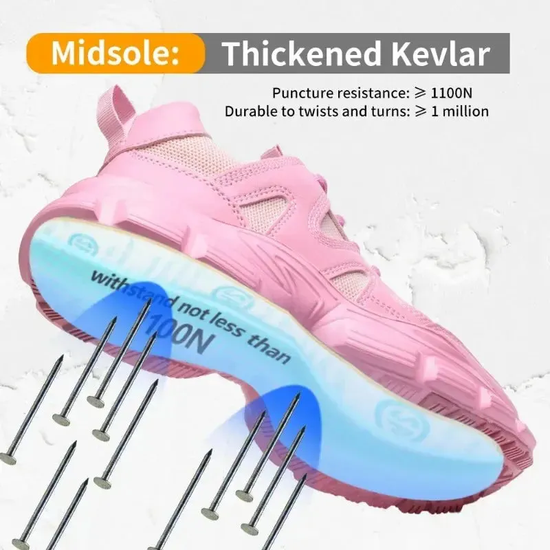 Women's Lightweight Steel Toe Sneakers – Breathable, Slip-Resistant Safety Shoes