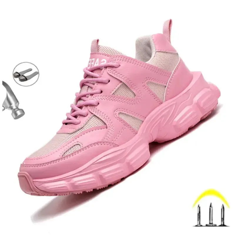 Women's Lightweight Steel Toe Sneakers – Breathable, Slip-Resistant Safety Shoes