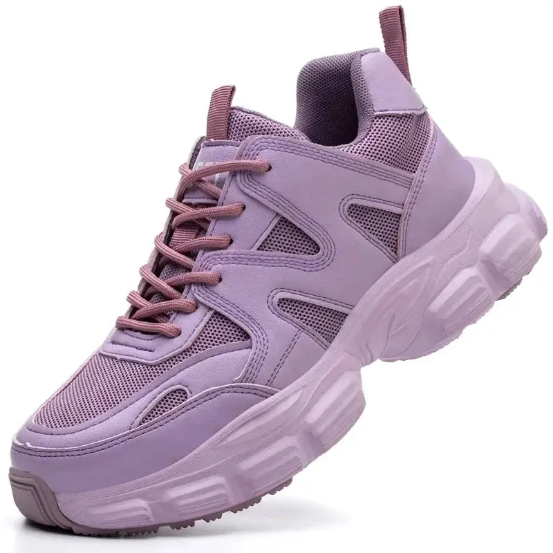 Women's Lightweight Steel Toe Sneakers – Breathable, Slip-Resistant Safety Shoes