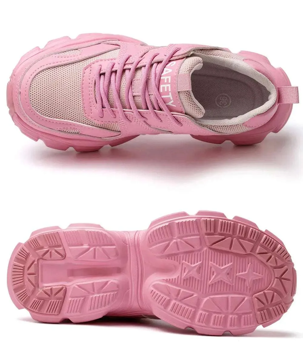 Women's Lightweight Steel Toe Sneakers – Breathable, Slip-Resistant Safety Shoes