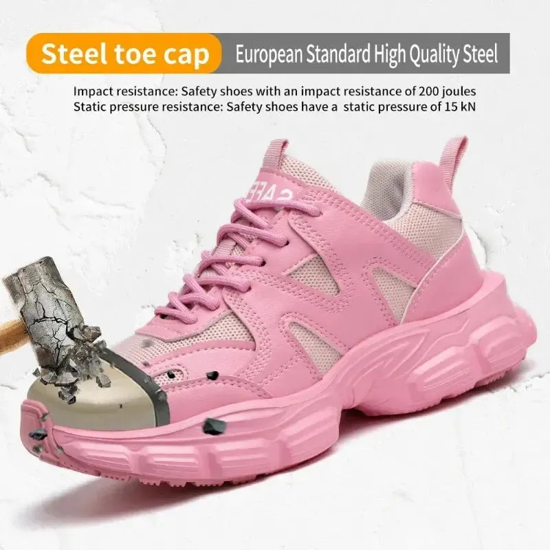 Women's Lightweight Steel Toe Sneakers – Breathable, Slip-Resistant Safety Shoes