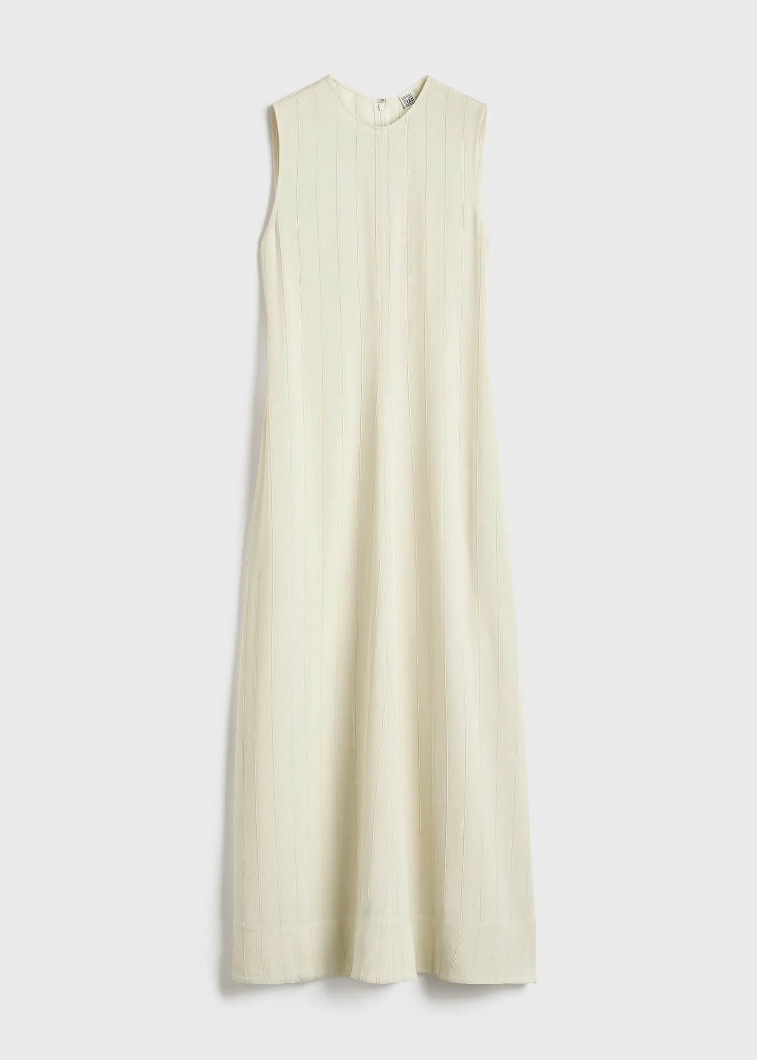 Woven stripe dress ecru