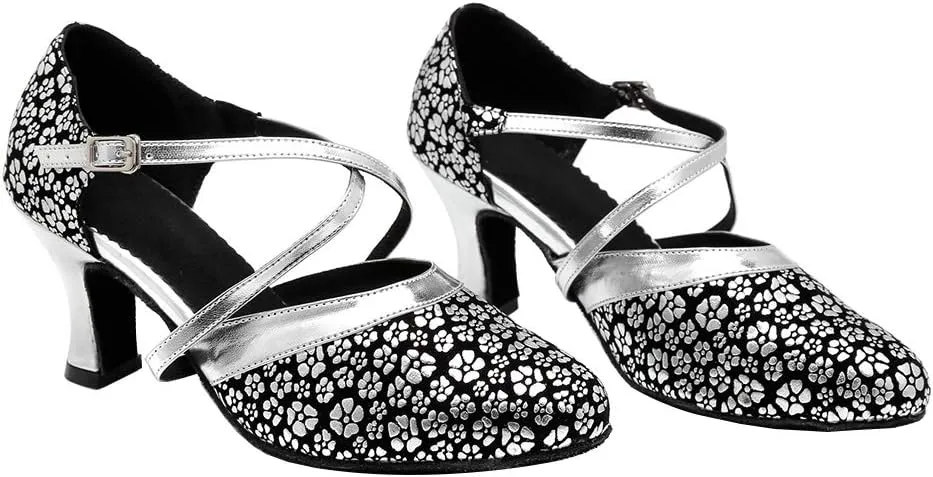 YKXLM Closed Toe Ballroom Dance Shoes Women Cross Ankle Strap Latin Modern Dance Shoes,Modle YCL320