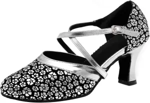YKXLM Closed Toe Ballroom Dance Shoes Women Cross Ankle Strap Latin Modern Dance Shoes,Modle YCL320