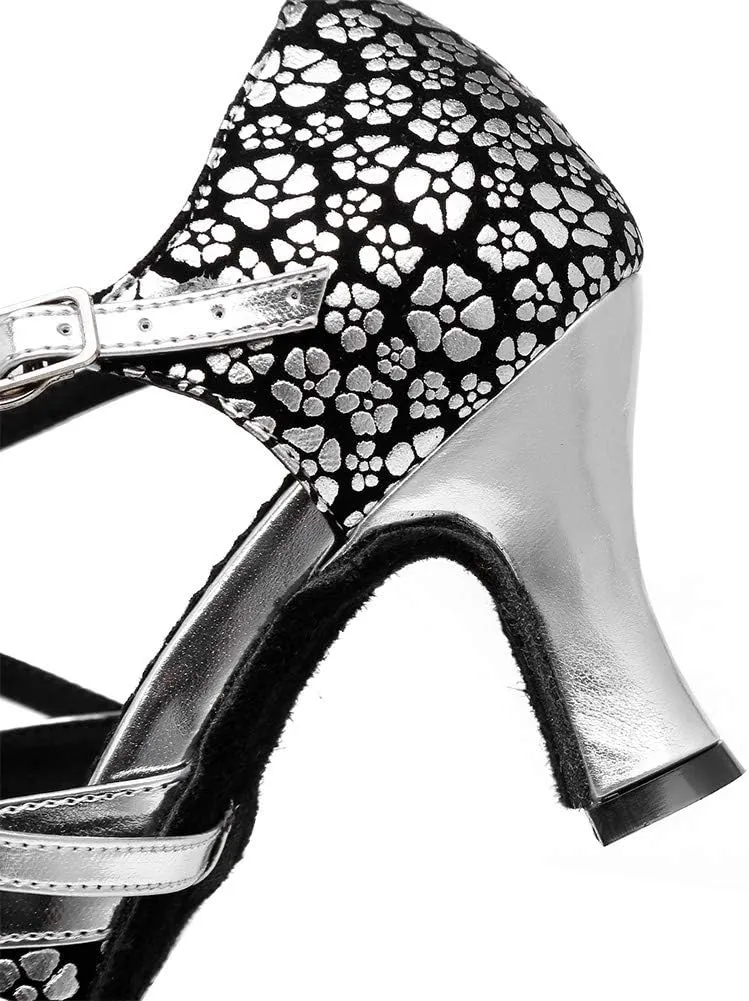 YKXLM Closed Toe Ballroom Dance Shoes Women Cross Ankle Strap Latin Modern Dance Shoes,Modle YCL320